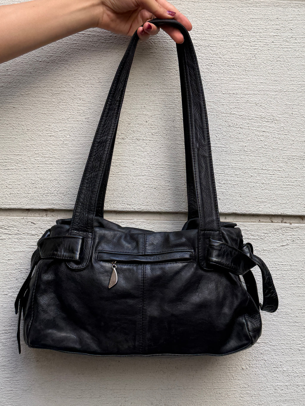 Vintage 100% Genuine Leather Black Bag