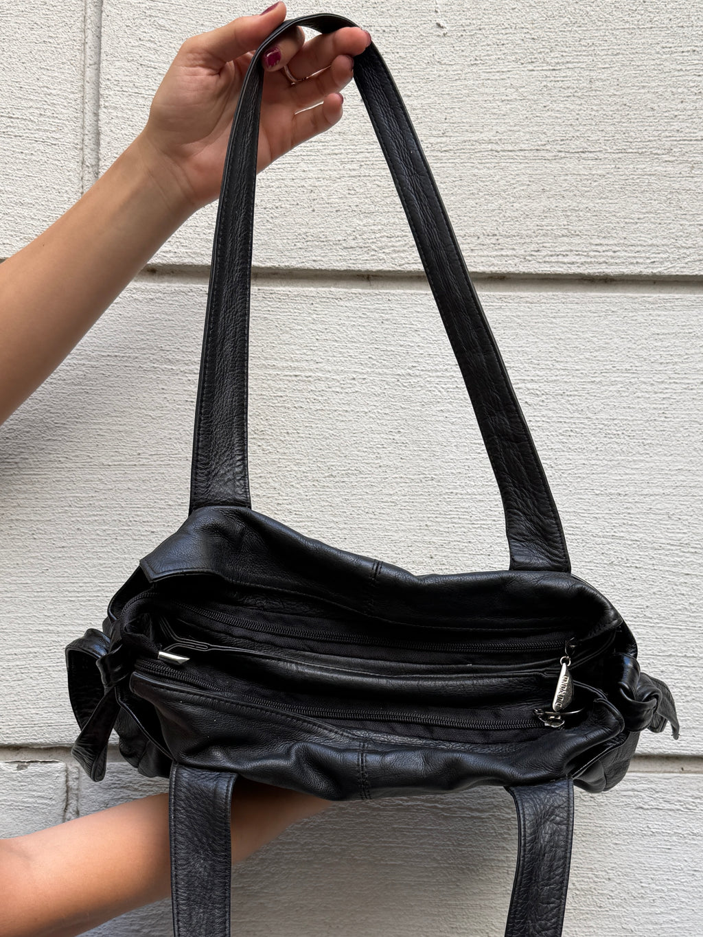 Vintage 100% Genuine Leather Black Bag
