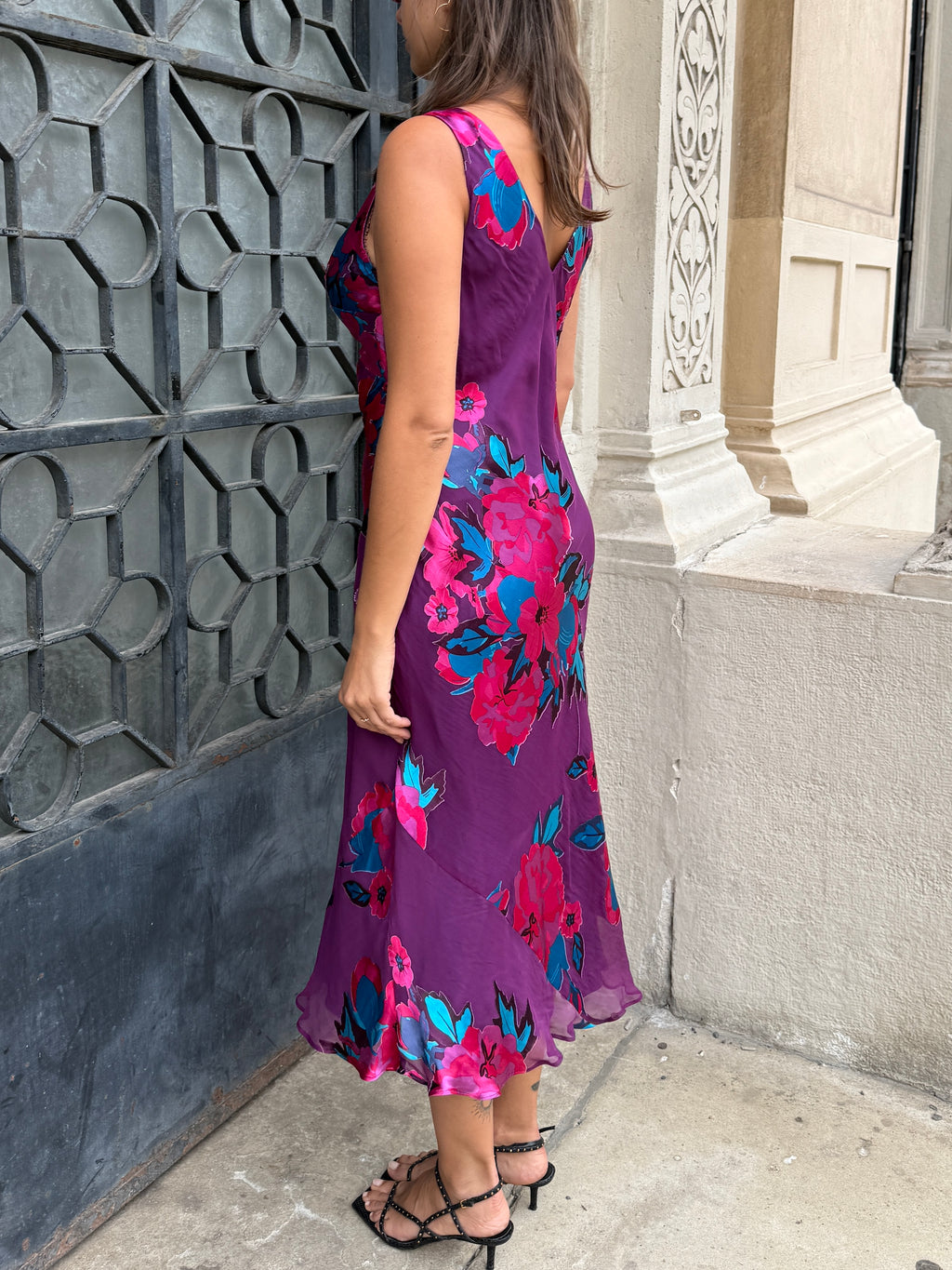 Vintage 100% Silk Monsoon Dress L