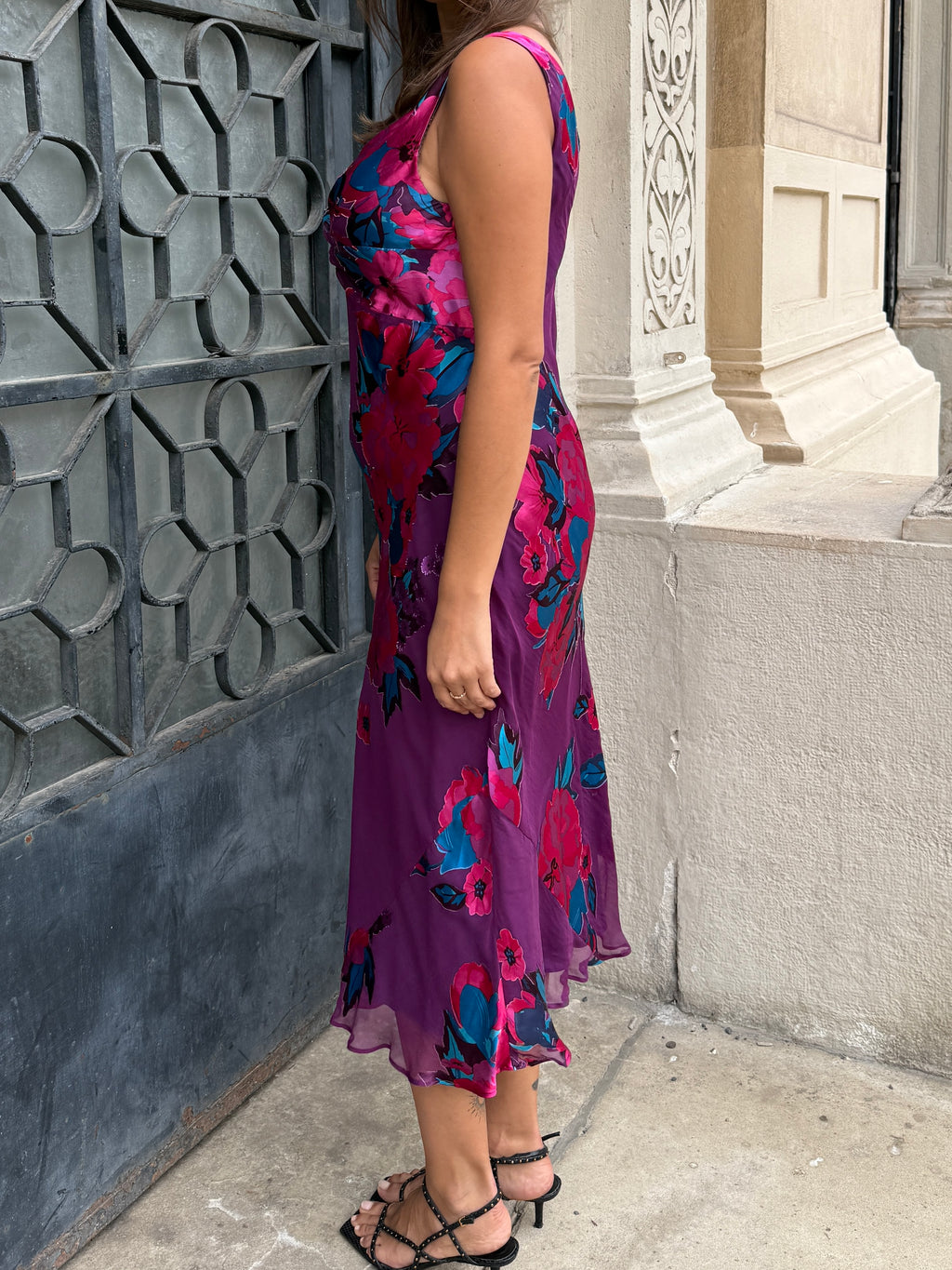 Vintage 100% Silk Monsoon Dress L