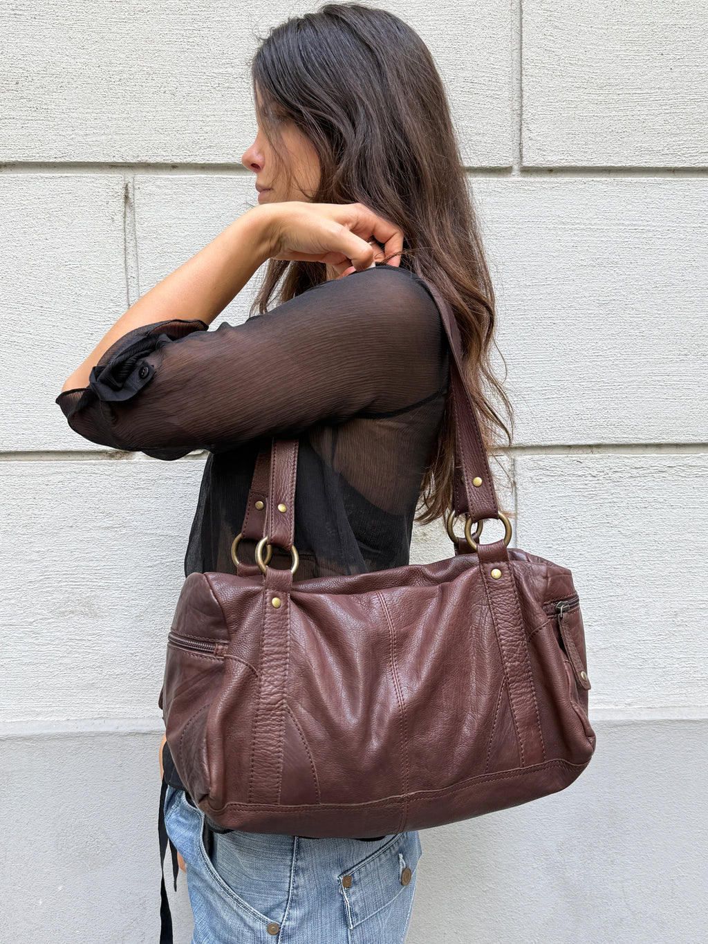 Vintage 100% Genuine Leather Brown Bag