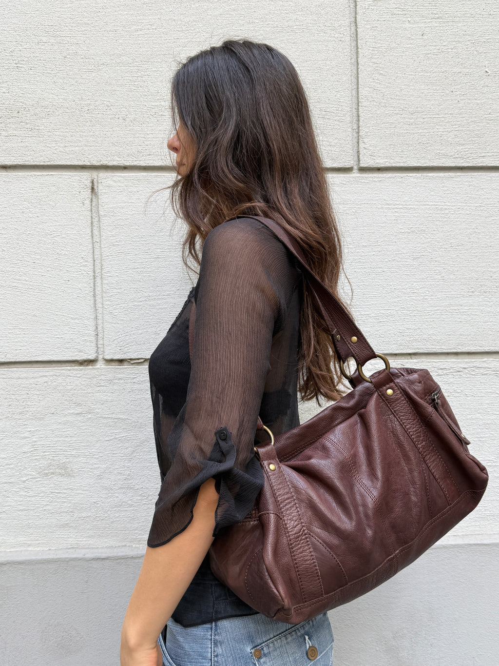 Vintage 100% Genuine Leather Brown Bag