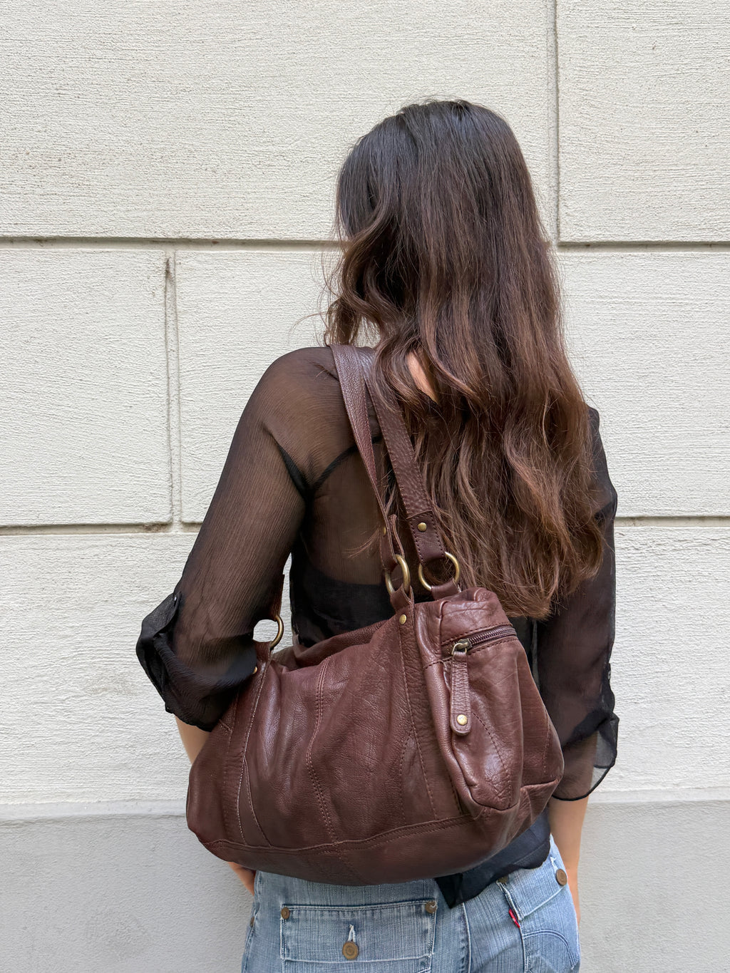 Vintage 100% Genuine Leather Brown Bag