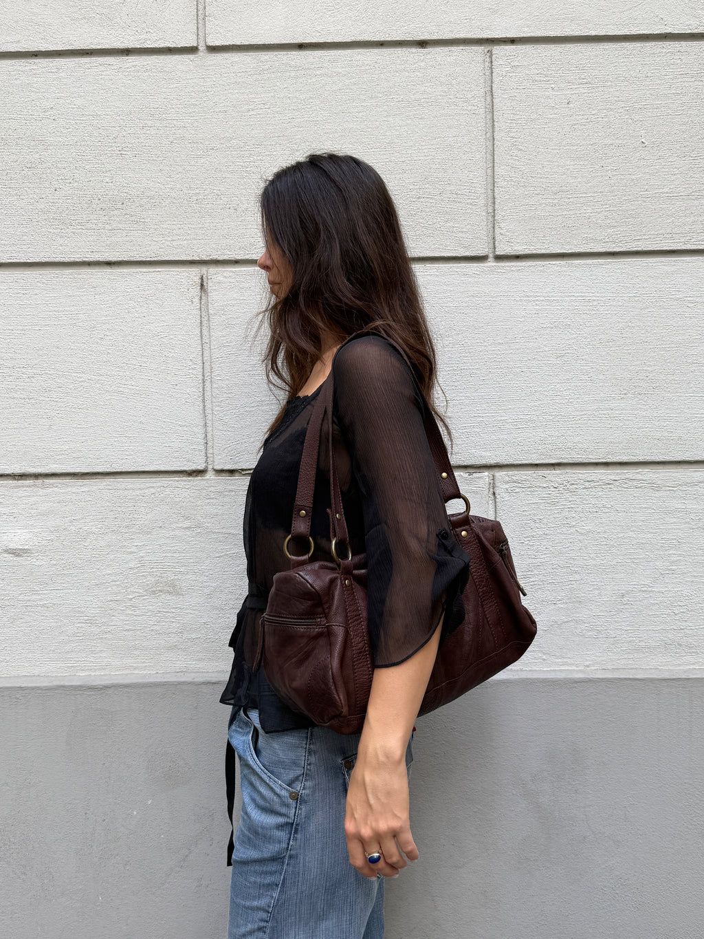 Vintage 100% Genuine Leather Brown Bag