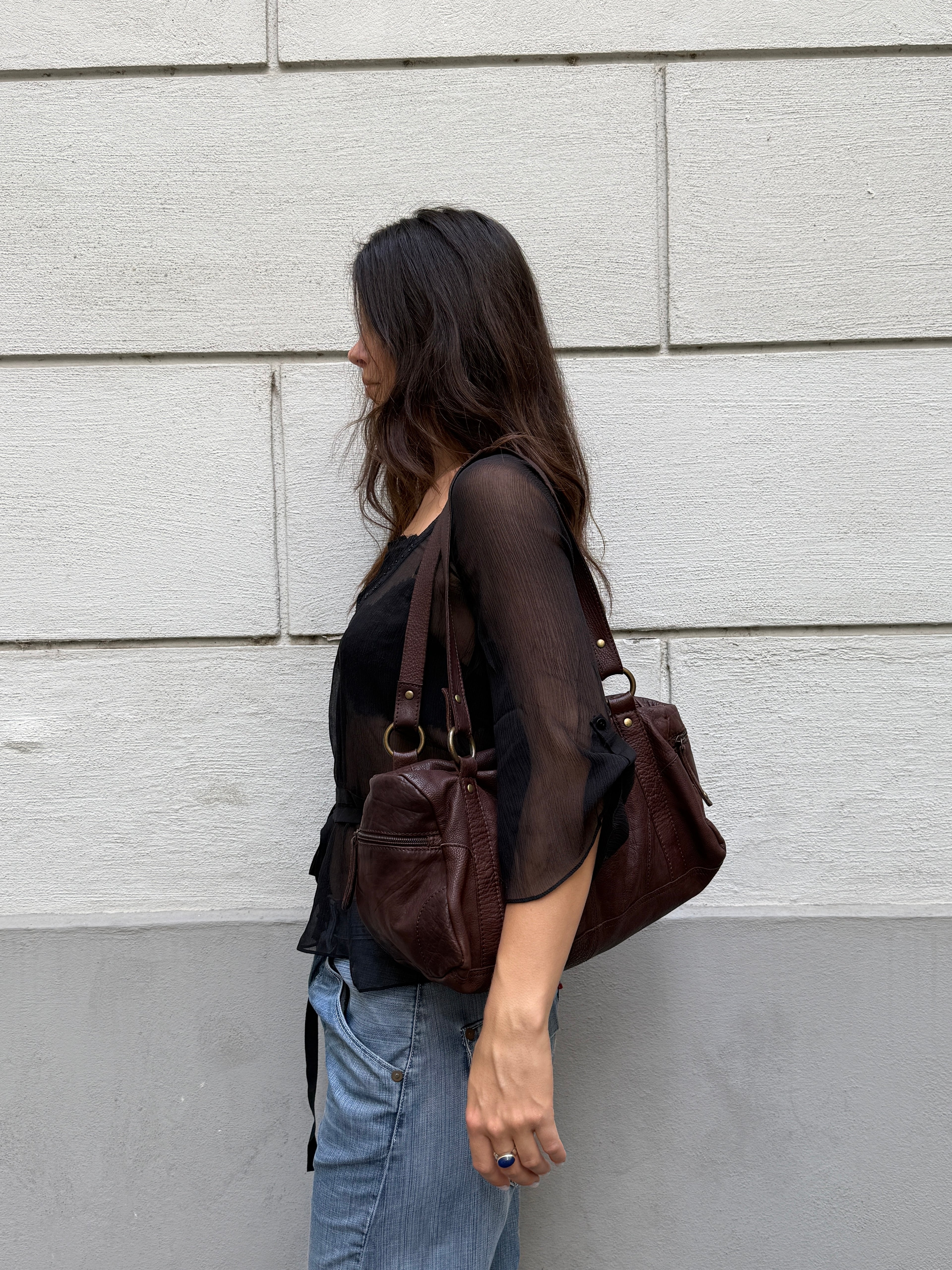 Vintage 100% Genuine Leather Brown Bag
