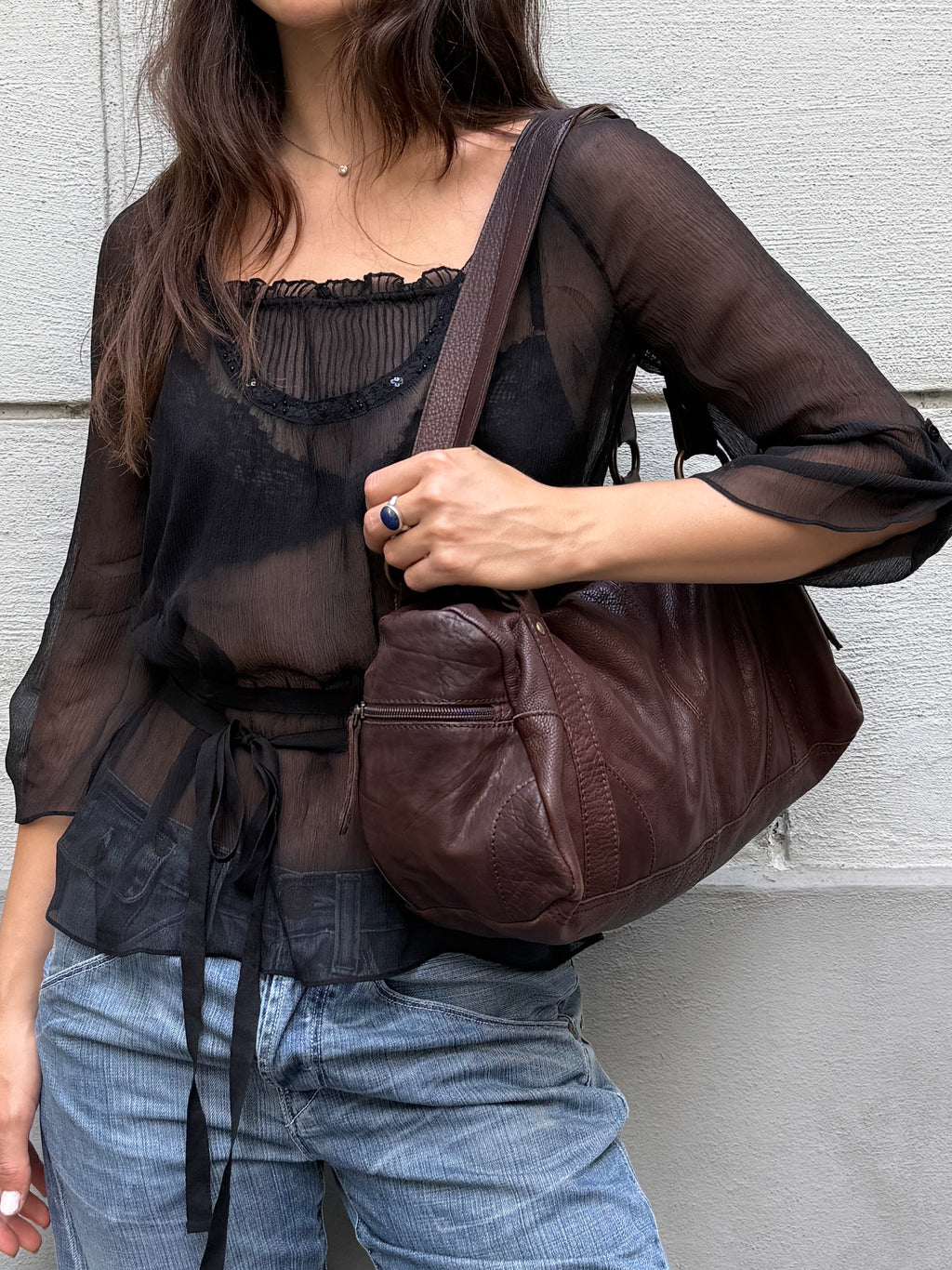 Vintage 100% Genuine Leather Brown Bag