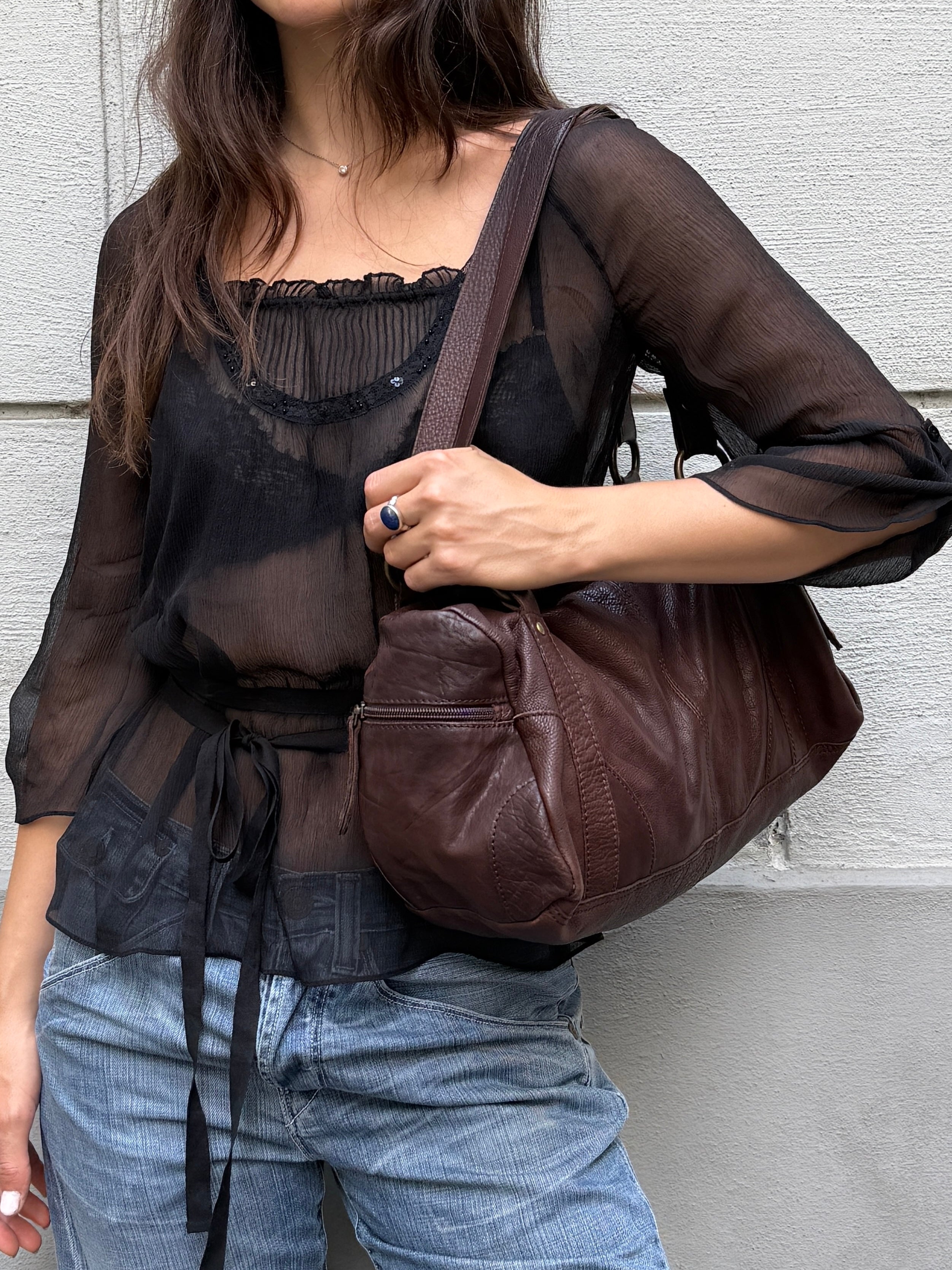 Vintage 100% Genuine Leather Brown Bag