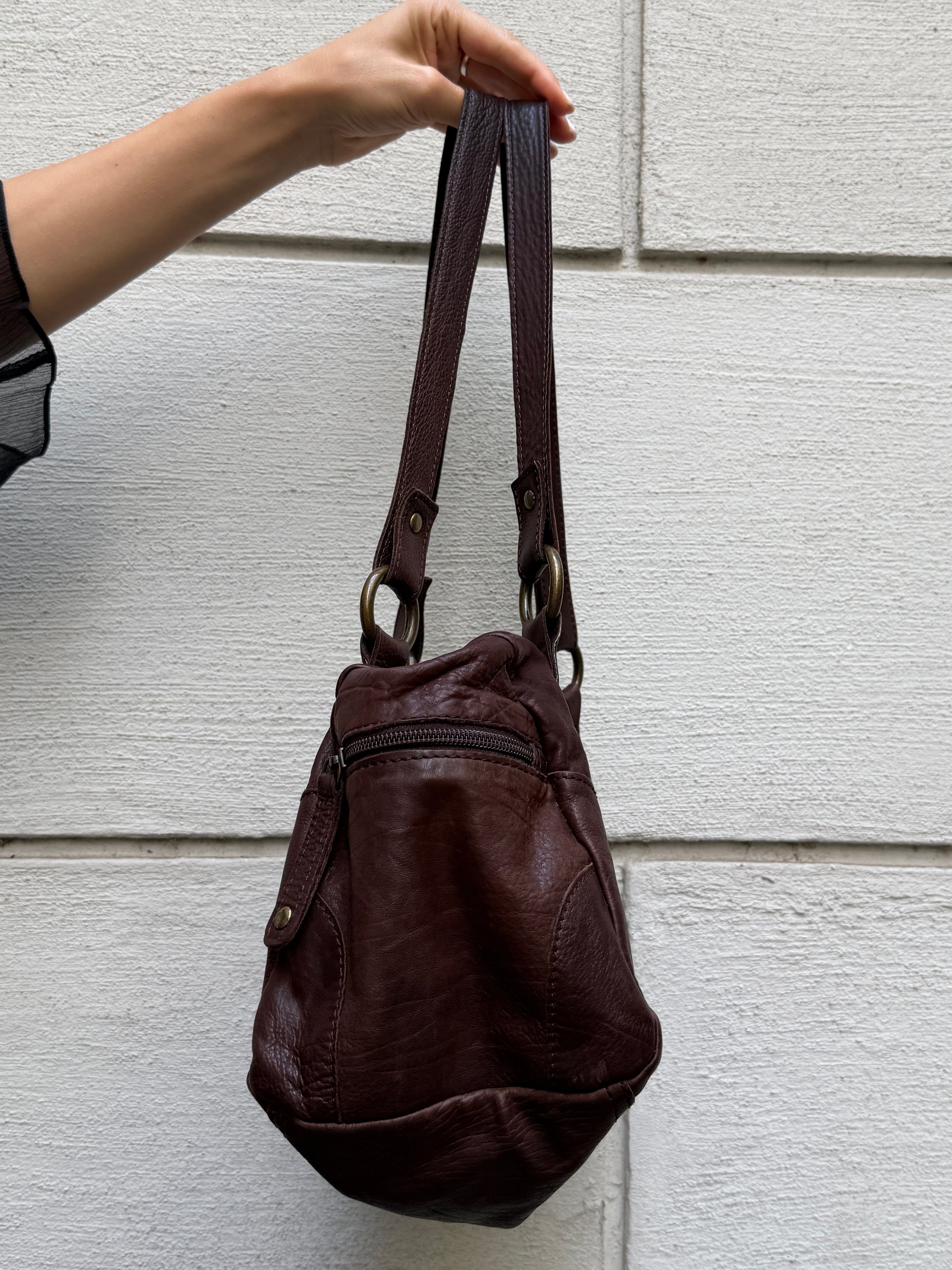 Vintage 100% Genuine Leather Brown Bag