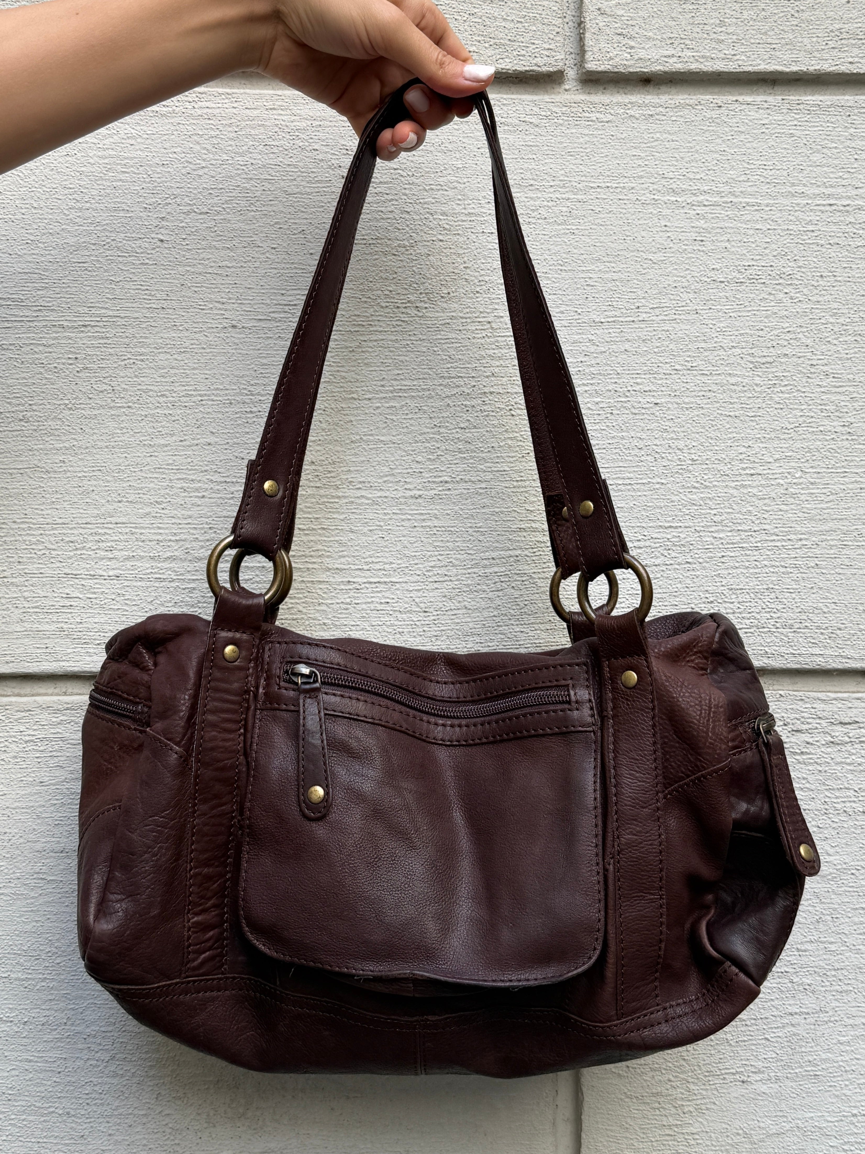 Vintage 100% Genuine Leather Brown Bag