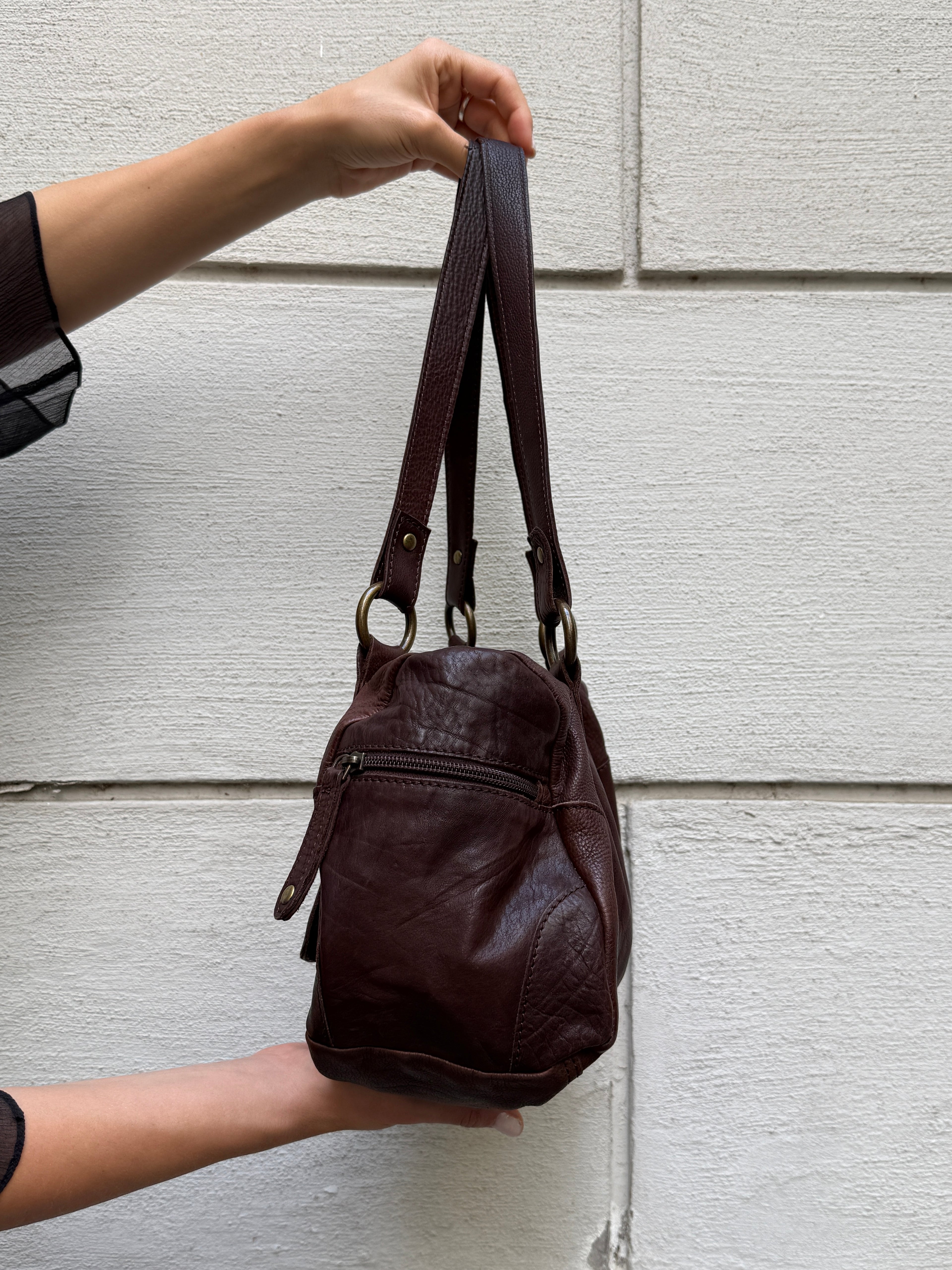 Vintage 100% Genuine Leather Brown Bag