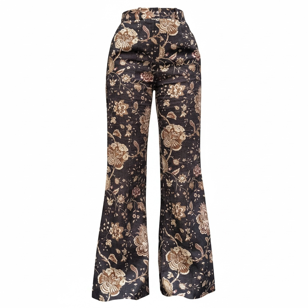 Zimmermann 100% Linen Floral High Waisted Flared Trousers 0/XS